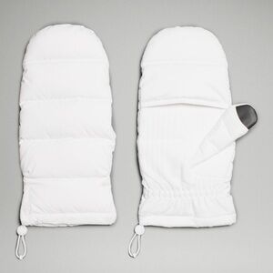 Lululemon Wunder Puff Down Mittens White Unisex Large XL NWT